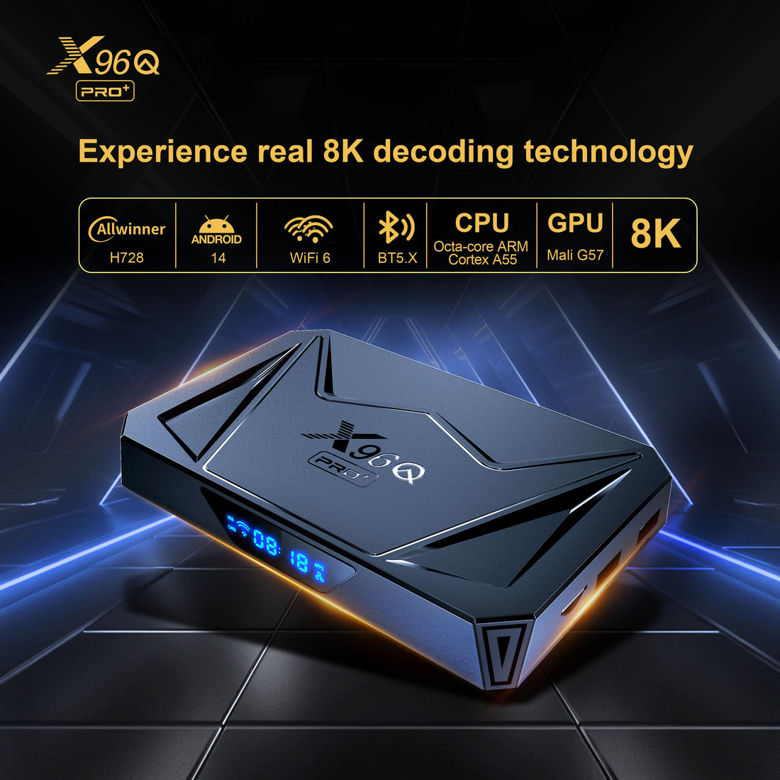 Allwinner H728 TV Box Octa-core ARM Cortex A55 Android X96Q Pro+ Set Top Box