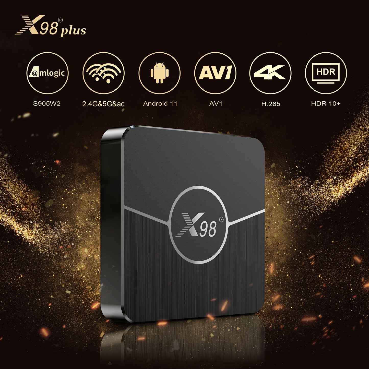 Decodificador de TV 4K AV1 Amlogic S905W2 X98 Plus
