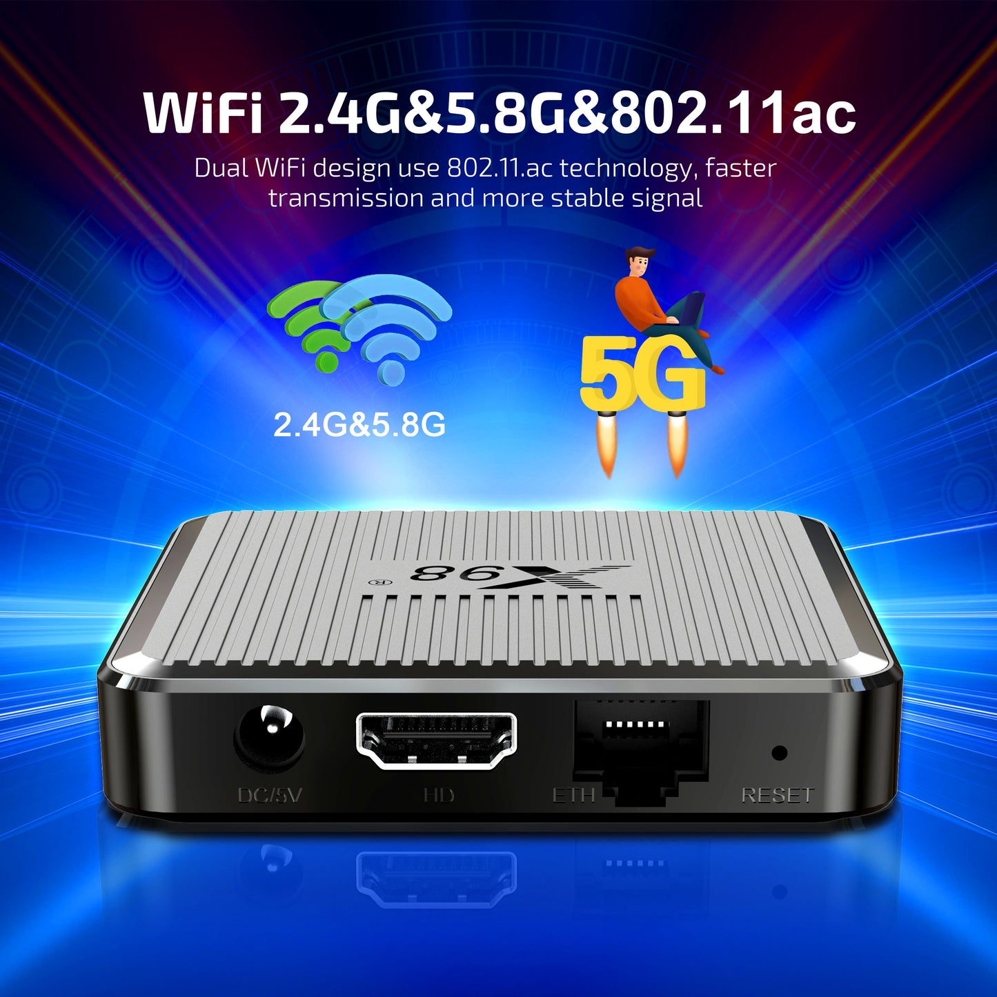 ТВ-приставка X98Q Amlogic S905W2 Quad Core 4K Dual WiFi