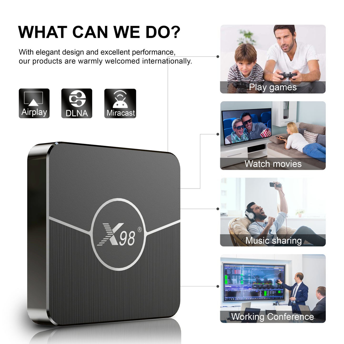 Decodificador de TV 4K AV1 Amlogic S905W2 X98 Plus