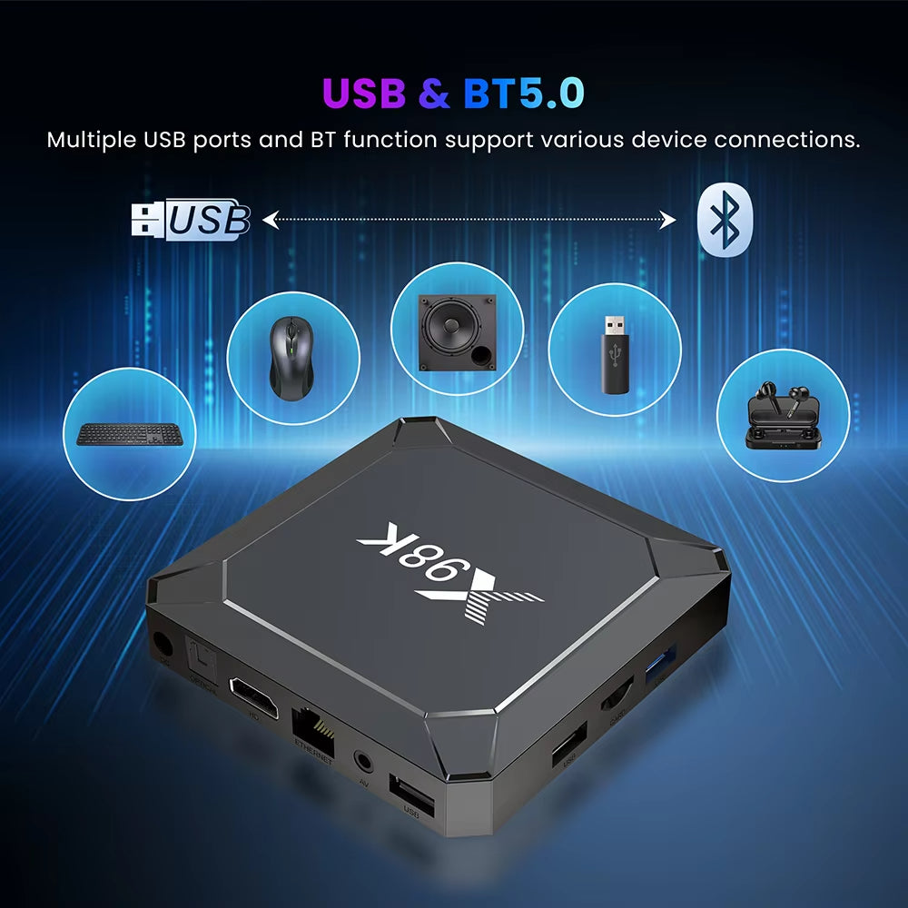 X98K Android 13 Rockchip RK3528 Четырехъядерный ТВ-бокс