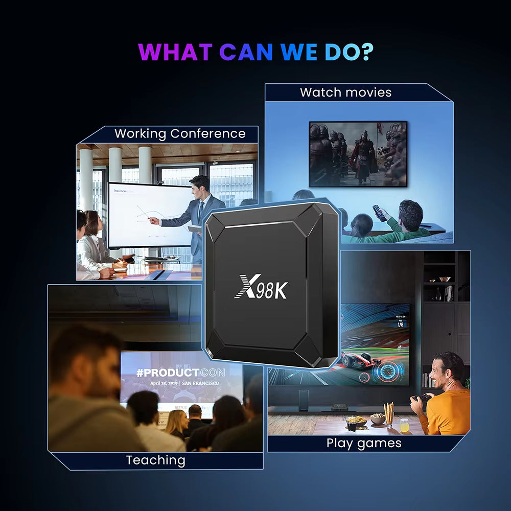 X98K Android 13 Rockchip RK3528 Четырехъядерный ТВ-бокс