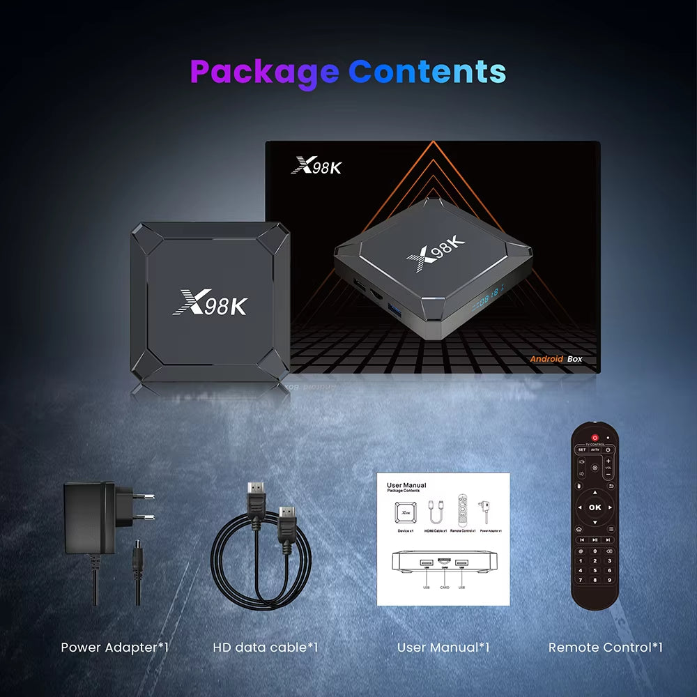 X98K Android 13 Rockchip RK3528 Четырехъядерный ТВ-бокс