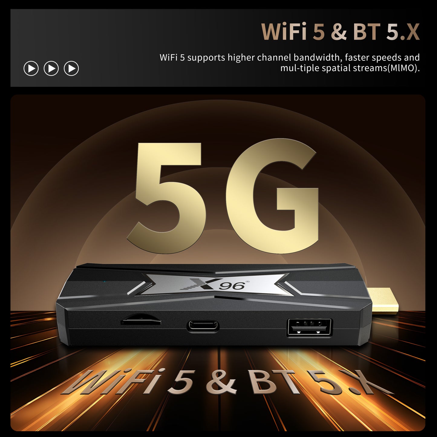 Amlogic S905X5M Android TV Stick X96 NEO Quad Core ARM Cortex A55 TV Dongle Wholesale