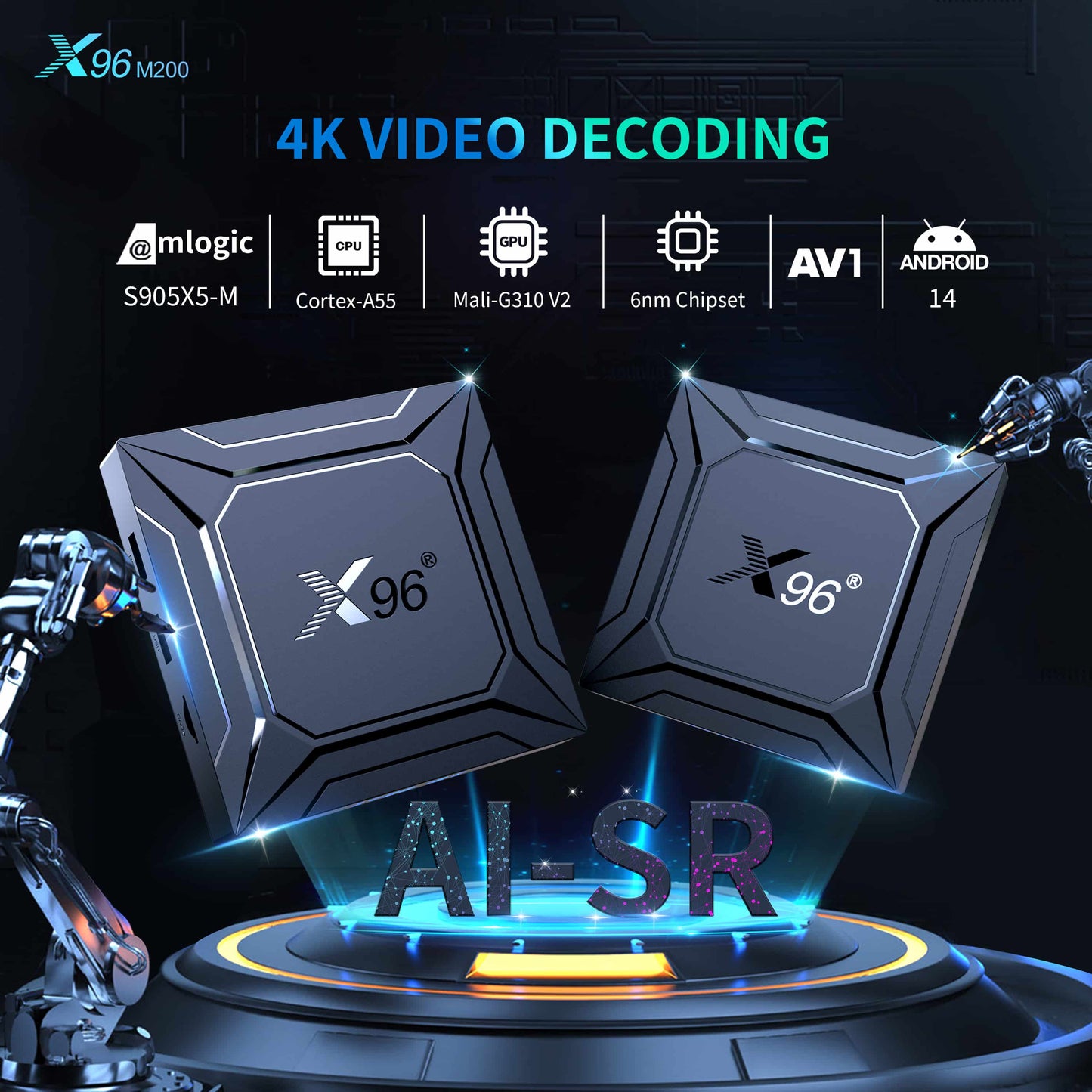 X96 M200 Amlogic S905X5M Android TV Box S905X5-M Set Top Box Wholesale