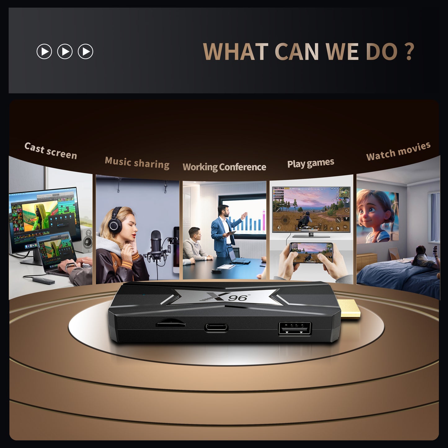 Amlogic S905X5M Android TV Stick X96 NEO Quad Core ARM Cortex A55 TV Dongle Wholesale