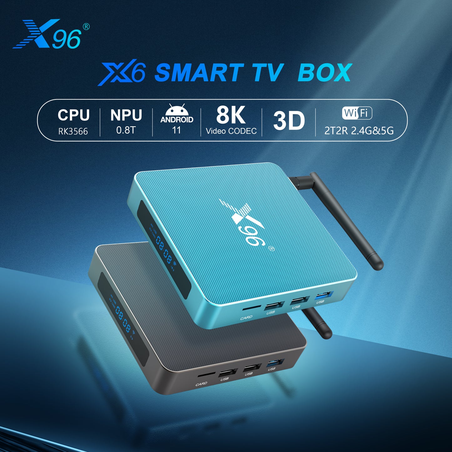 X96 X6 Rk3566 8K Android TV Box