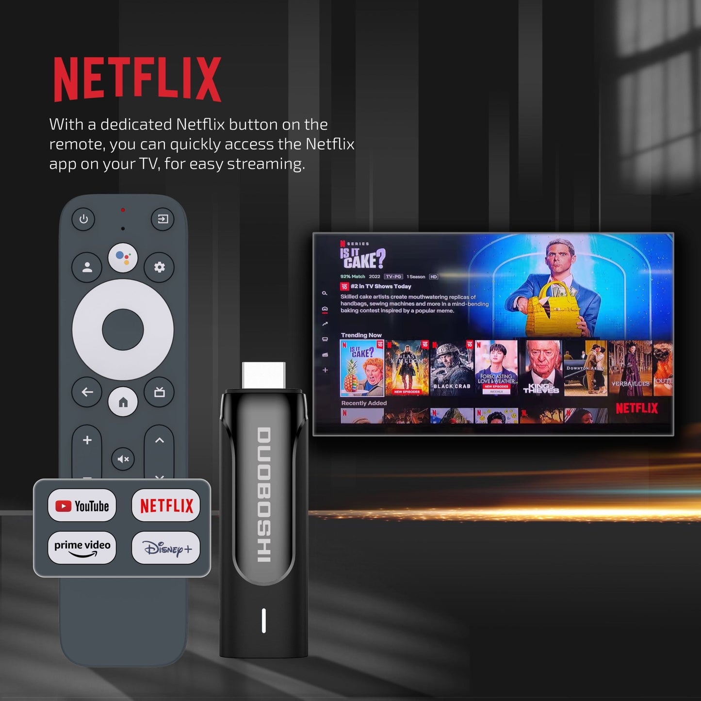 4K Google TV Stick Netflix & Google Certified TV Dongle
