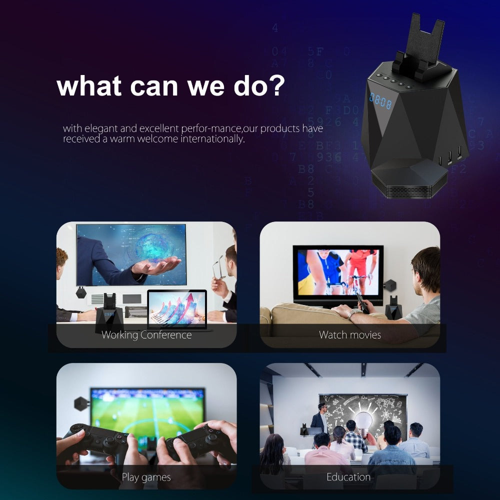 Android 11 4K 60fps Wireless Screencaster-Millimeter wave wireless projection solution