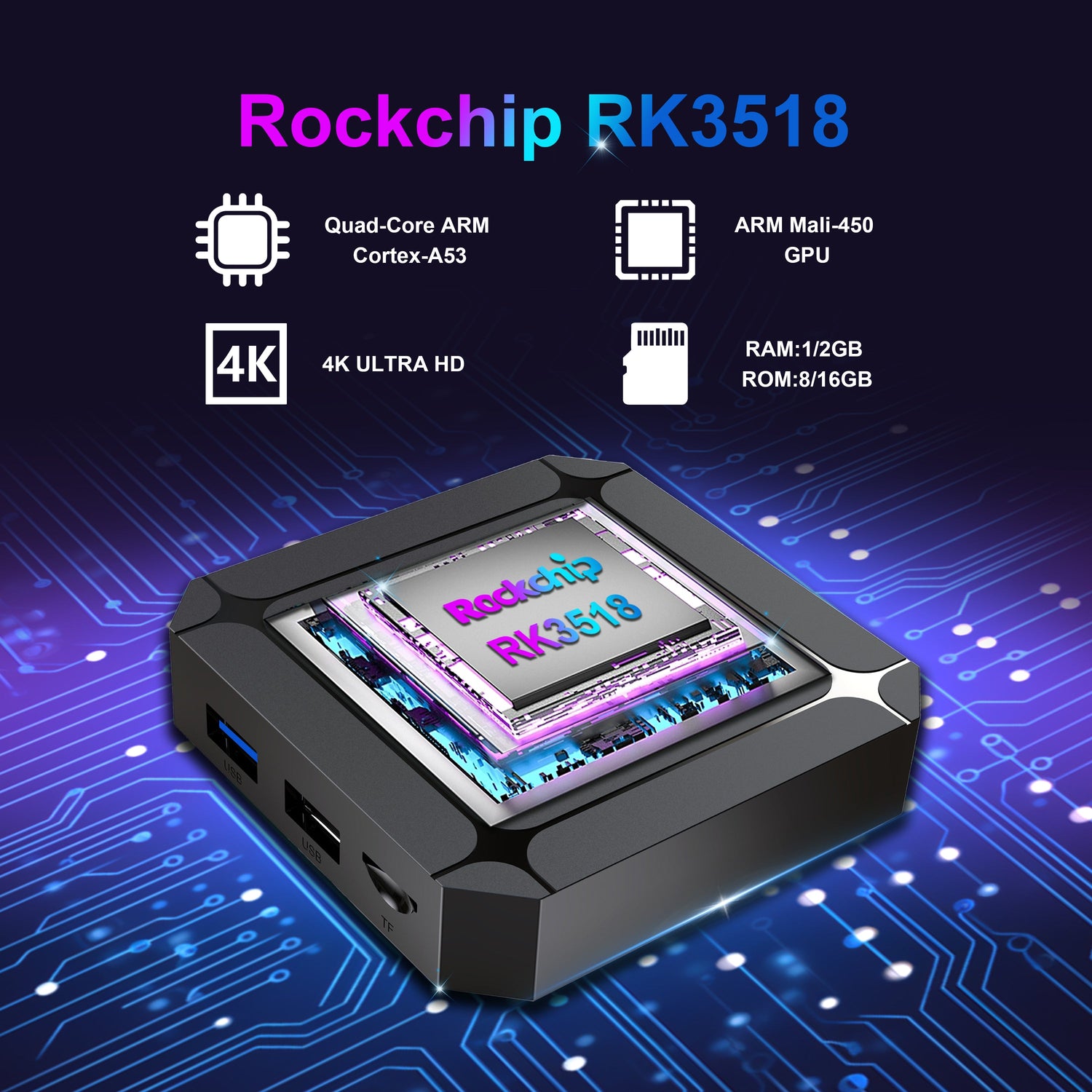 Rockchip RK3518 Quad-Core Android TV Box