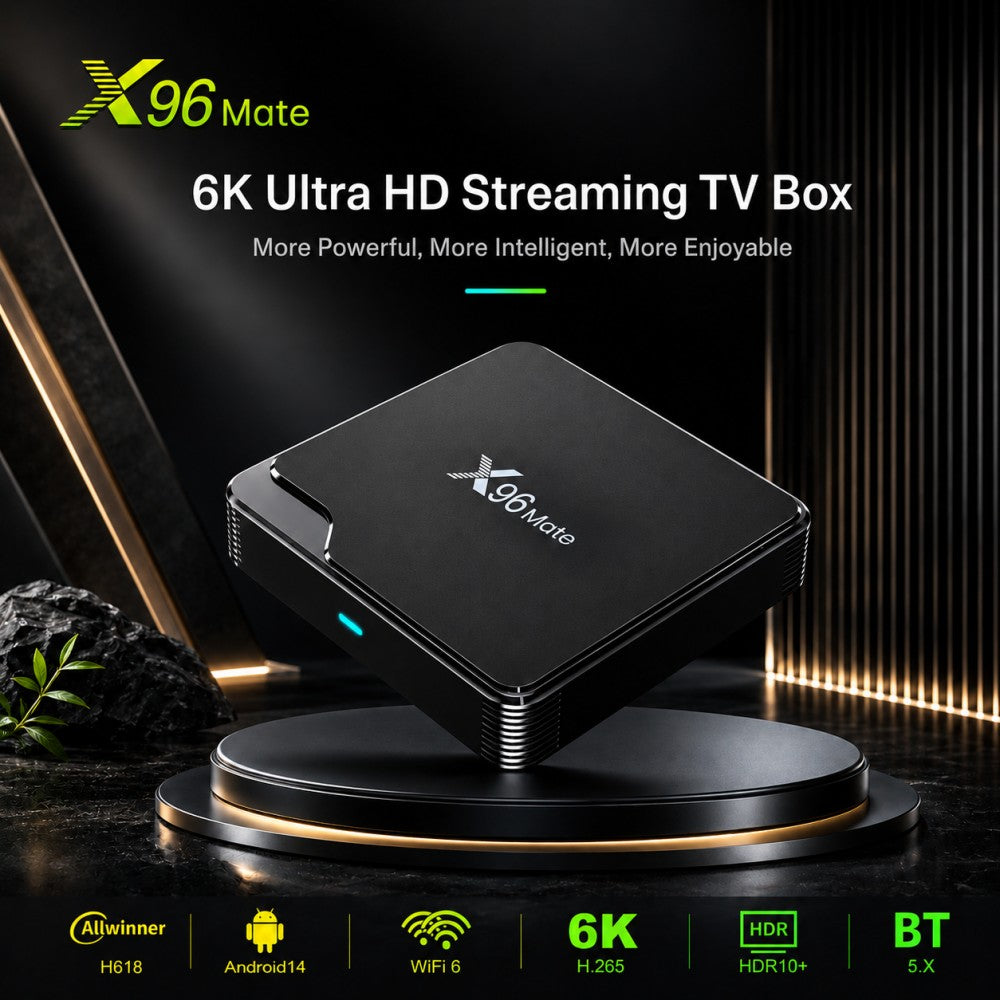 X96 Mate 2026 NEW Allwinner H618 Android 14 2GB/16GB EMCP BT Voice Rcu with Different UI Wifi 6 Tv Box 4K Digital Signage Player