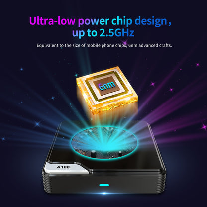 X96 A100 SET BOX Factory Amlogic S905A Android 14 2T2R WIFI 6 4K Android TV Box Big BT Rcu with Learning Function