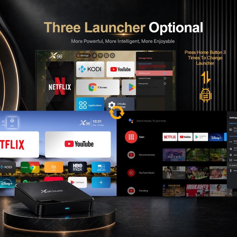 X96 Mate 2026 NEW Allwinner H618 Android 14 2GB/16GB EMCP BT Voice Rcu with Different UI Wifi 6 Tv Box 4K Digital Signage Player