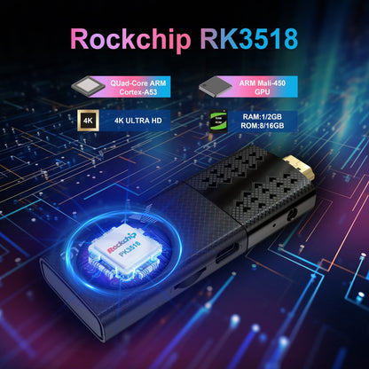 RK3518 Android TV Stick Android 14 Wifi6 Bluetooth voice remote