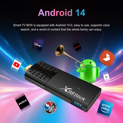 RK3518 Android TV Stick Android 14 Wifi6 Bluetooth voice remote