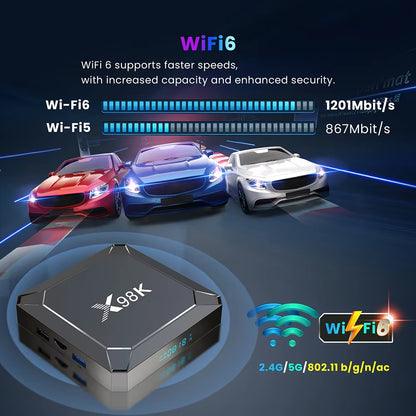 X98K Android 13 Rockchip RK3528 Четырехъядерный ТВ-бокс