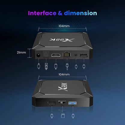 X98K Android 13 Rockchip RK3528 Четырехъядерный ТВ-бокс