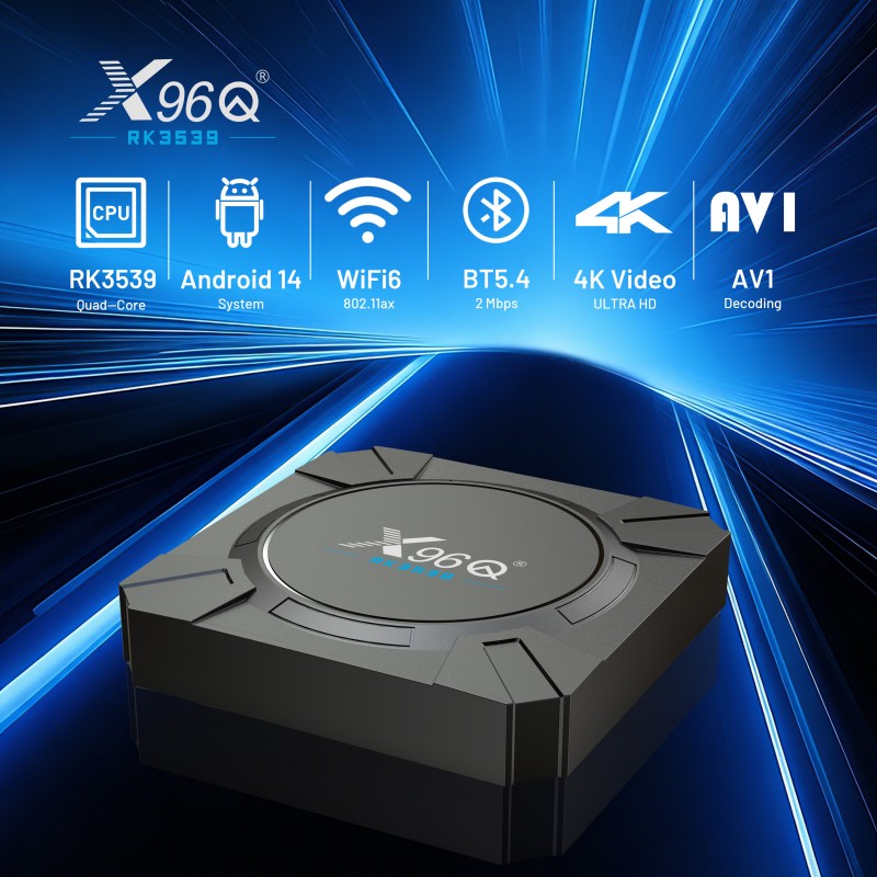 Rockchip RK3539 X96Q 4K AV1 Media Player Voice Assistant Android 14 Youtube Certificated
