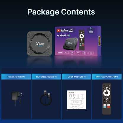 Rockchip RK3539 X96Q 4K AV1 Media Player Voice Assistant Android 14 Youtube Certificated