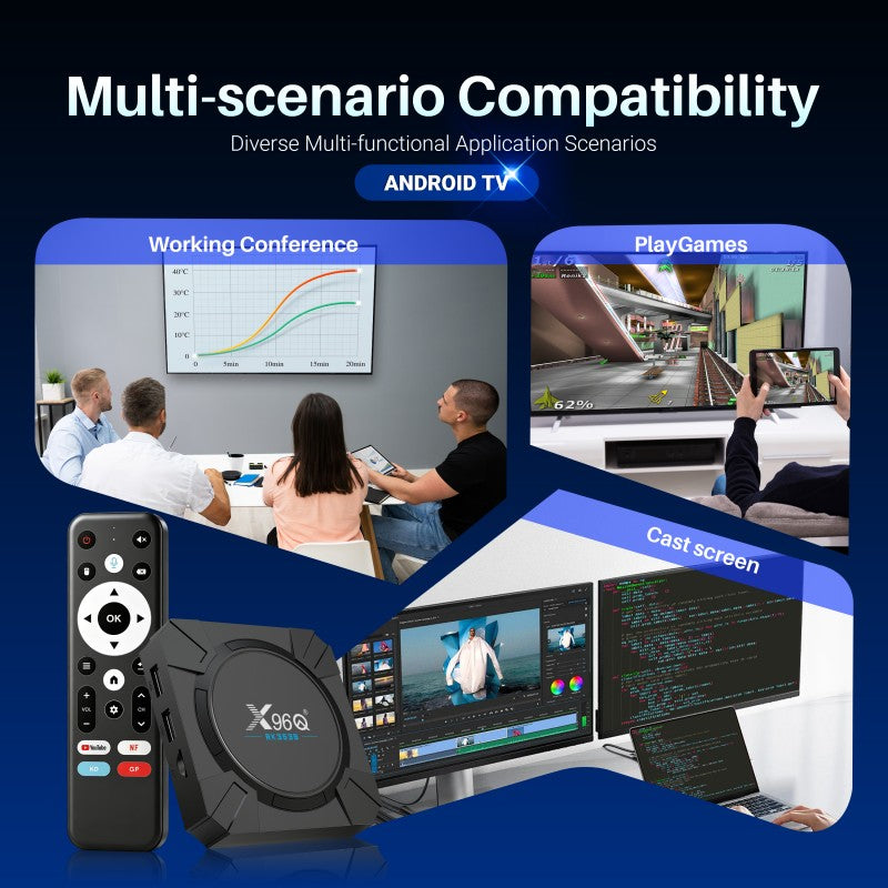Rockchip RK3539 X96Q 4K AV1 Media Player Voice Assistant Android 14 Youtube Certificated