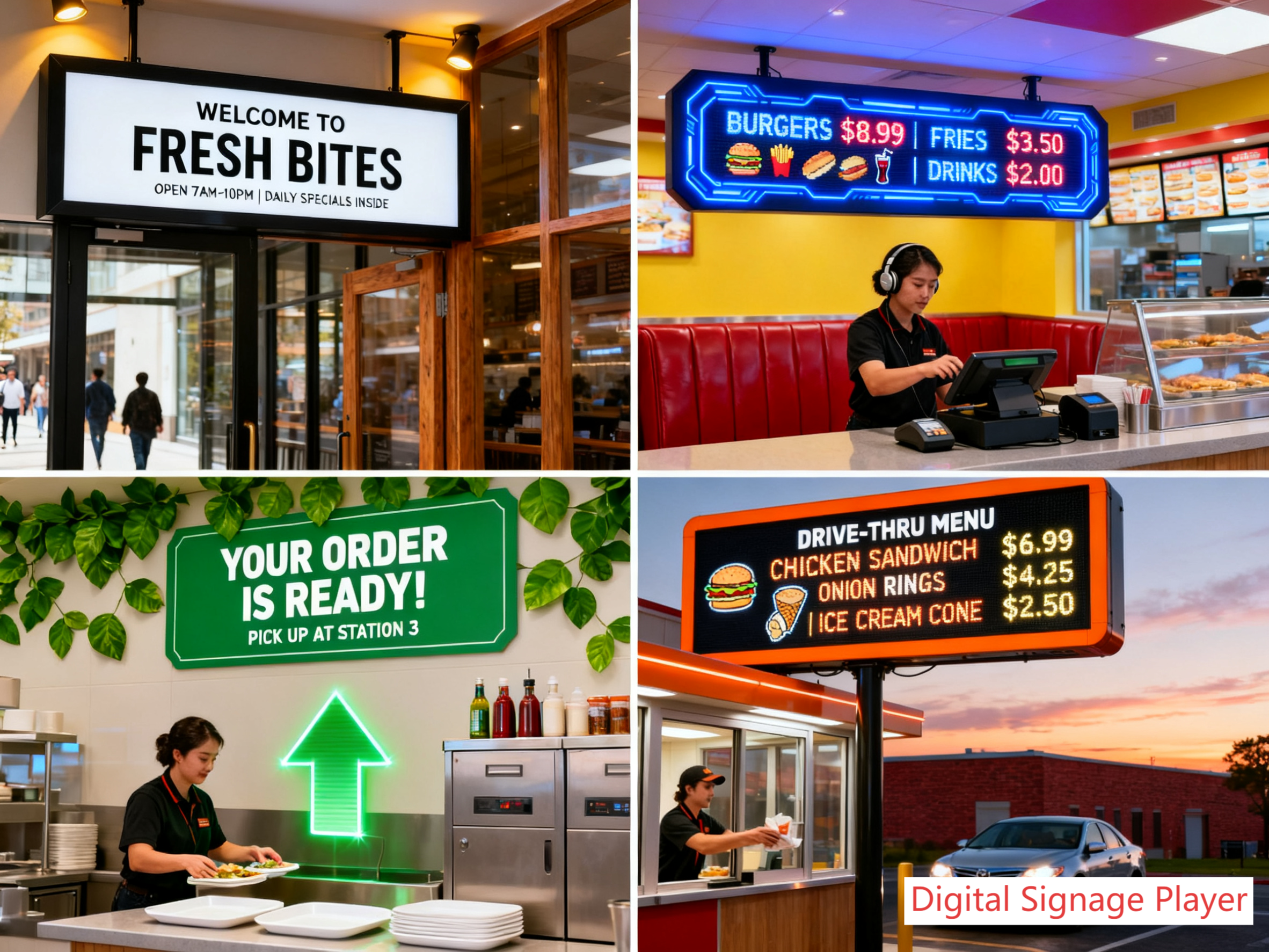 digital signage player for Restaurants QSRs