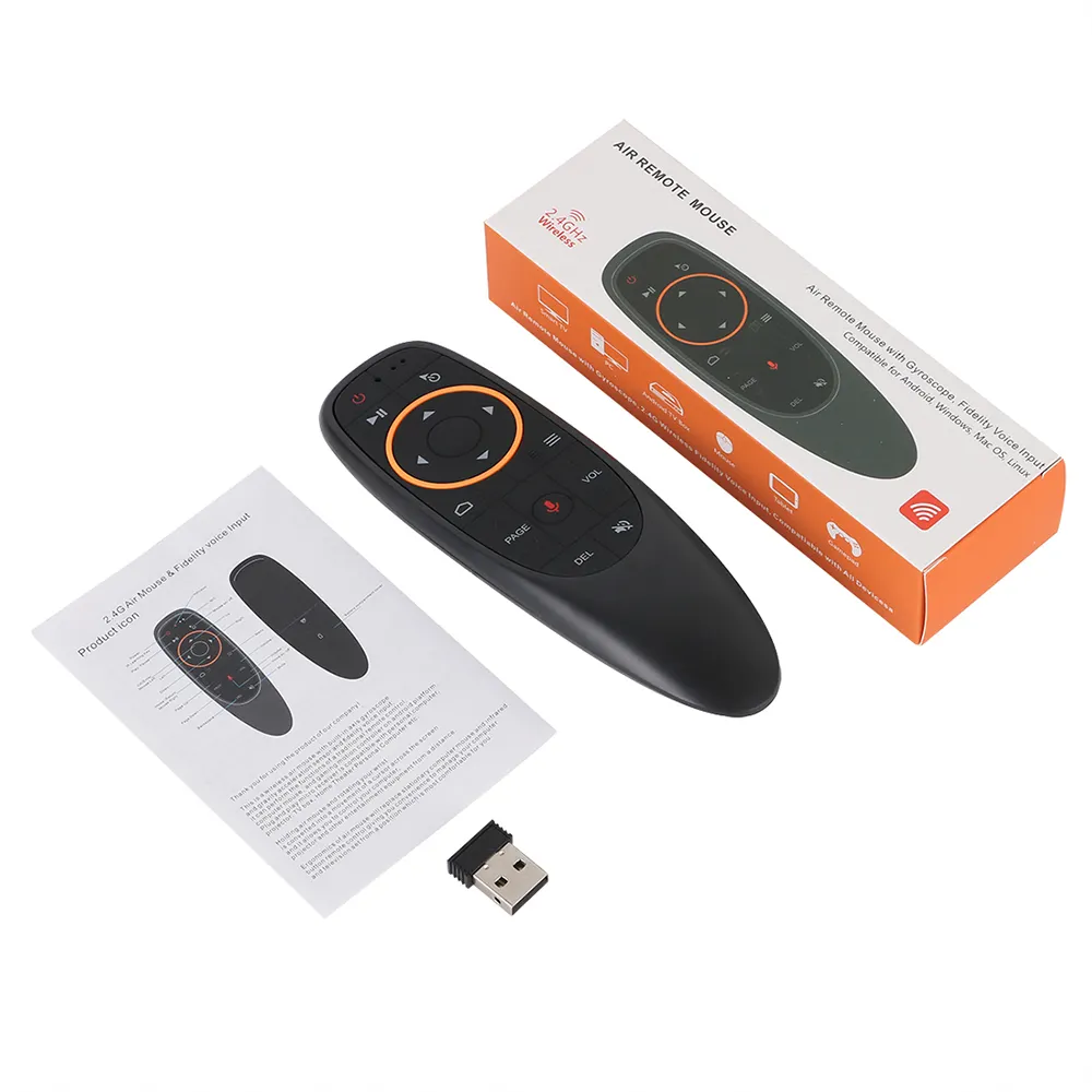 G10 2.4G Wireless motion sensing google assistant IR learning voice smart remote control for tv