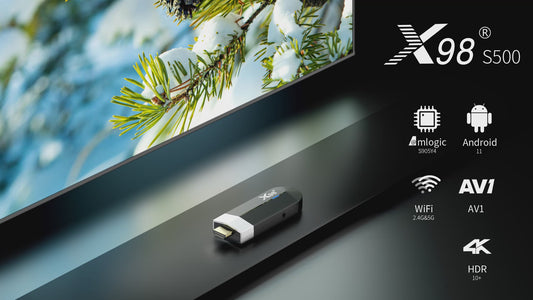 X98 S500 4K Android 11 TV Stick Amlogic S905Y4 Quad core TV Dongle