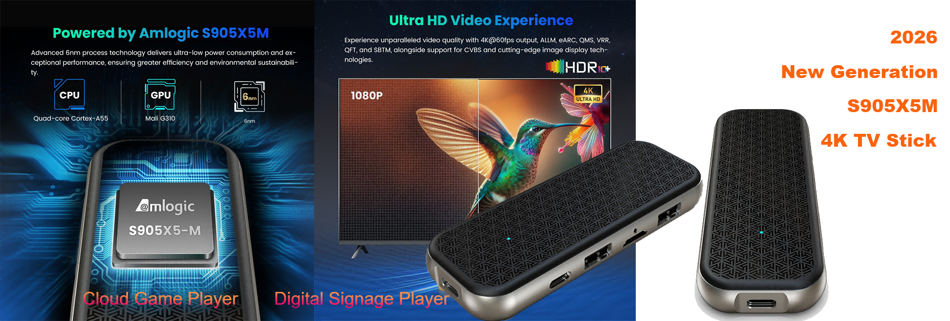 s905x5m 4k tv stick digital signage player